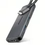 Hub Axagon HMC-5H8K USB 5Gbps 2x USB-A USB-C HDMI 8k/30Hz PD 100W cable USB-C con cable USB 3.2 Gen 1 (3.1 Gen 1) Type-C Gris