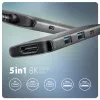 Hub Axagon HMC-5H8K USB 5Gbps 2x USB-A USB-C HDMI 8k/30Hz PD 100W cable USB-C con cable USB 3.2 Gen 1 (3.1 Gen 1) Type-C Gris