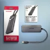 Hub Axagon HMC-5H8K USB 5Gbps 2x USB-A USB-C HDMI 8k/30Hz PD 100W cable USB-C con cable USB 3.2 Gen 1 (3.1 Gen 1) Type-C Gris