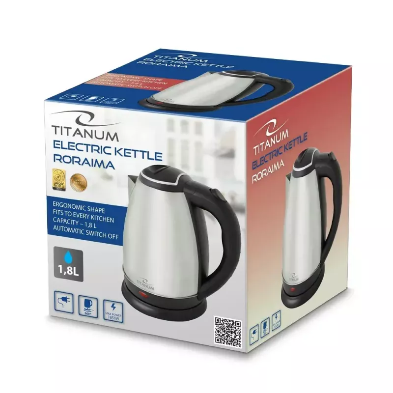 Hervidor eléctrico ESPERANZA Roraima 1,0 L 2200 W acero inoxidable, sin cable, protección contra funcionamiento en seco
