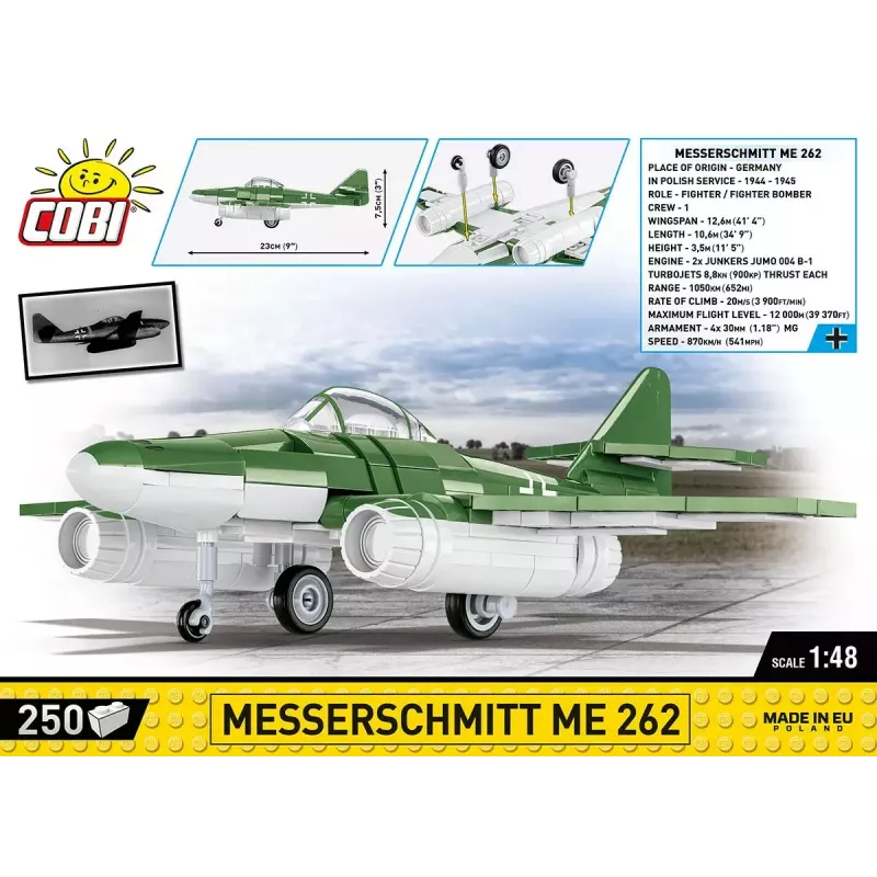 Juguete de construcción Cobi Messerschmitt Me 262 maqueta 500 piezas
