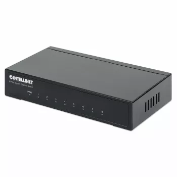 Switch Gigabit Ethernet Intellinet de 8 puertos, tamaño sobremesa, carcasa de metal, IEEE 802.3az (Energy Efficient Ethernet)