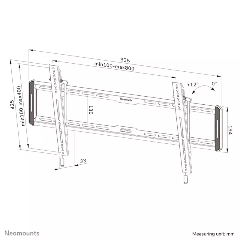 Soporte de pared para TV Neomounts WL35-550BL18 43-86