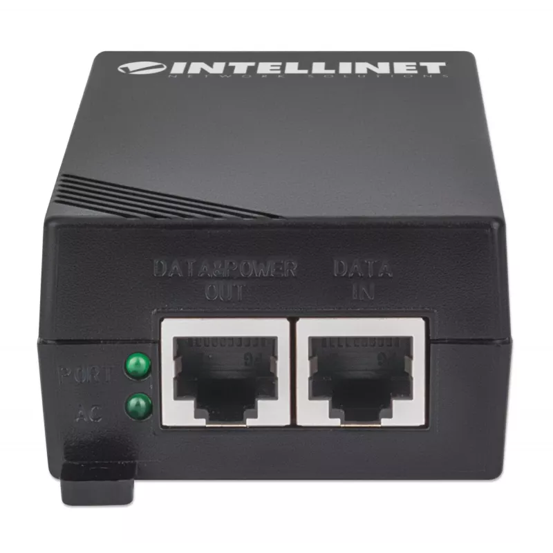 Inyector PoE+ Intellinet Gigabit High-Power, 1 puerto de 30 W, conforme a IEEE 802.3at/af, carcasa de plástico