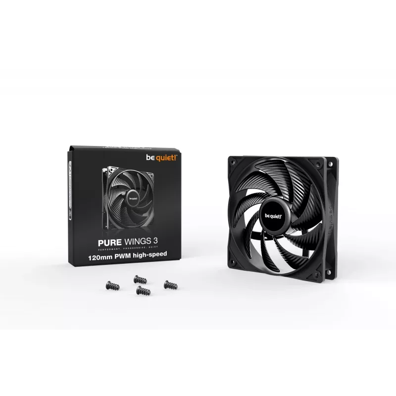 be quiet! Pure Wings 3 120mm PWM High-Speed Ventilador de caja 12 cm Negro 1 ud.