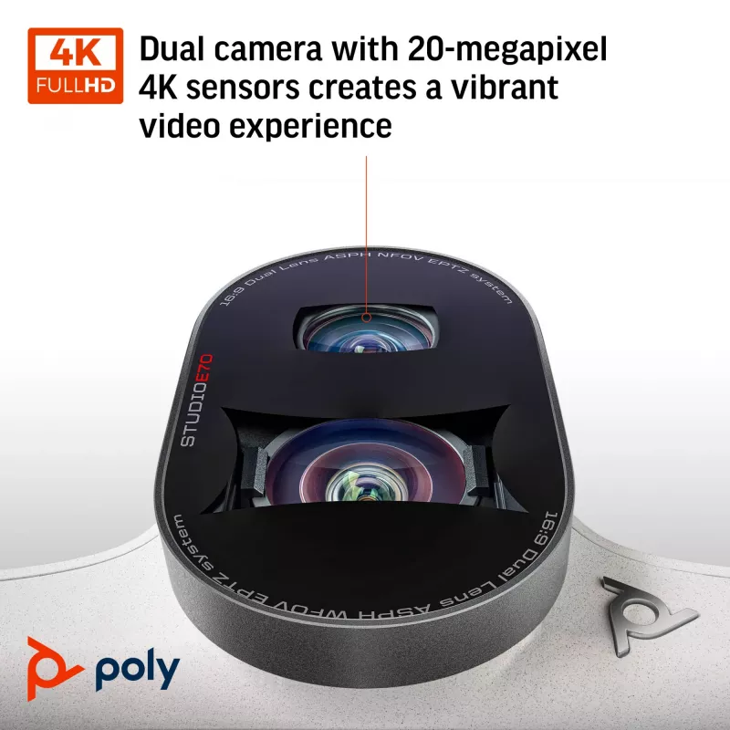 Cámara inteligente POLY Studio E70 20 MP 4K Ultra HD Blanco