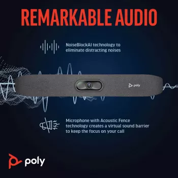 HP Poly Studio R30 Barra de vídeo USB, Vietnam, 0 - 40 °C, 15 - 80%, 0 - 3000 m, Windows 8, Windows 8.1, Windows 10, Windows 11, Mac OS X 10.10 Yosemite, MacOS