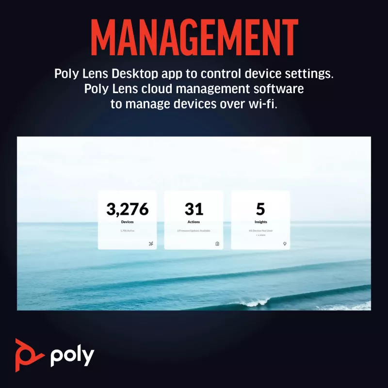 HP Poly Studio R30 Barra de vídeo USB, Vietnam, 0 - 40 °C, 15 - 80%, 0 - 3000 m, Windows 8, Windows 8.1, Windows 10, Windows 11, Mac OS X 10.10 Yosemite, MacOS