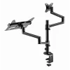 Gembird MA-DA-04 soporte de escritorio ajustable con brazo para monitor y bandeja para portátil, 17–32 pulgadas