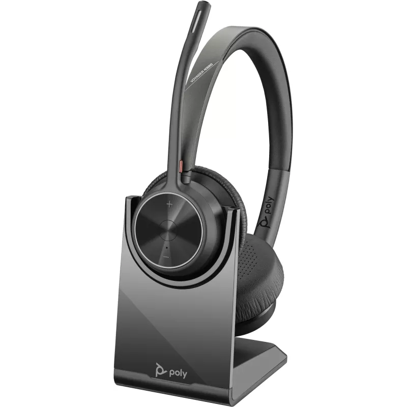 HP Poly Voyager 4320 UC auricular estéreo USB-A +BT700 adaptador USB-A +base de carga