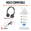 HP Poly Blackwire 3325 auricular estéreo certificado Microsoft Teams USB-C +conector 3.5mm +adaptador USB-C/A