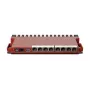 Router cableado MikroTik L009UiGS-RM — 8x RJ-45, 2,5 Gigabit Ethernet, 1x SFP, 1x USB, CPU 800 MHz, 512 MB RAM, rojo