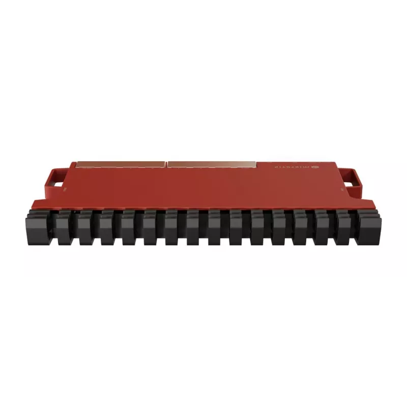 Router cableado MikroTik L009UiGS-RM — 8x RJ-45, 2,5 Gigabit Ethernet, 1x SFP, 1x USB, CPU 800 MHz, 512 MB RAM, rojo
