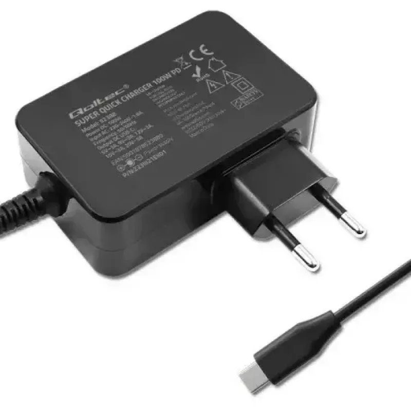 Cargador Qoltec 52388 Indoor Fast Charging 20V 5A negro