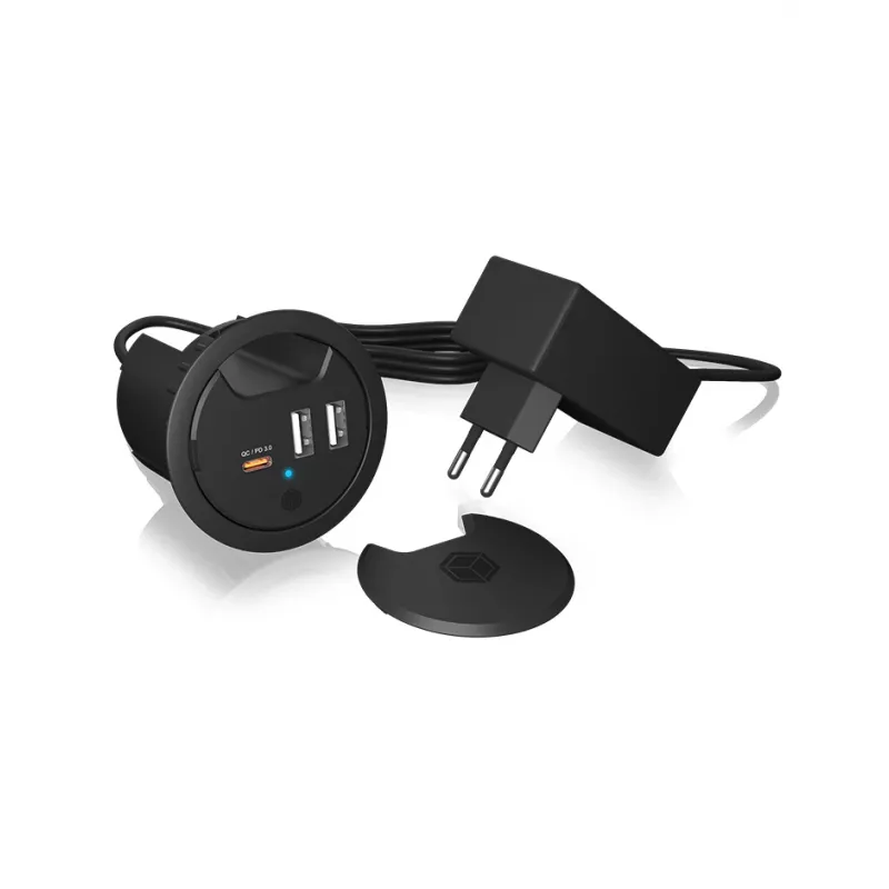 Cargador USB de escritorio ICY BOX con Power Delivery y Quick Charge