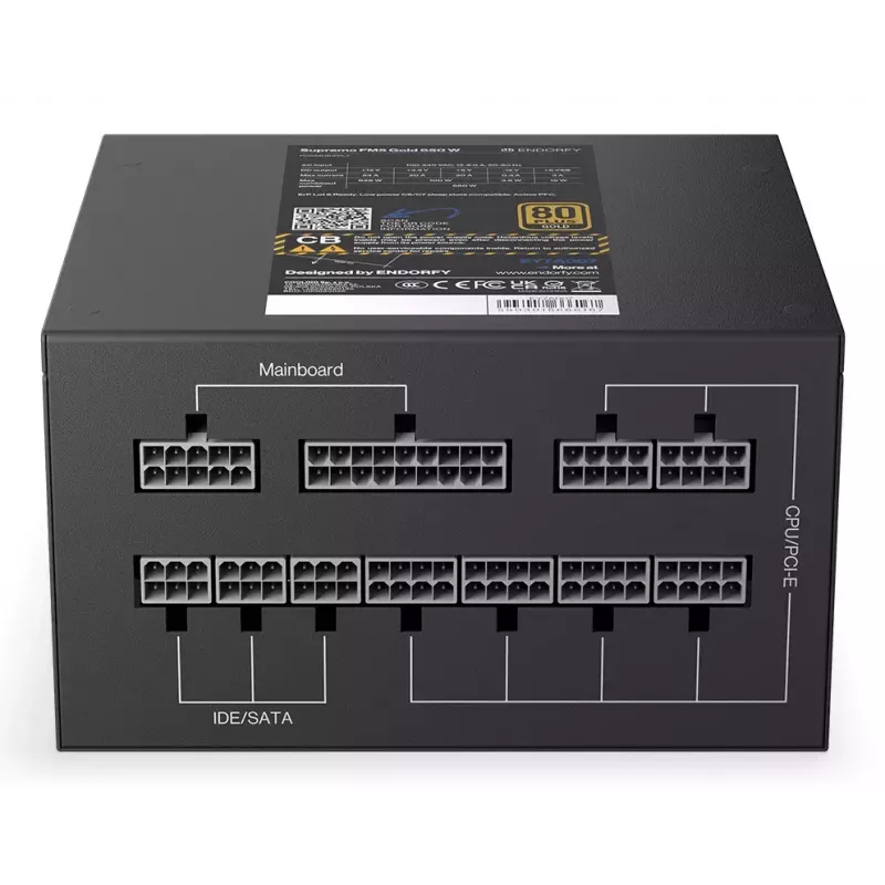 Fuente de alimentación ENDORFY Supremo FM5 650 W ATX 80 PLUS Gold, 650 W, ventilador de 120 mm, cables modulares