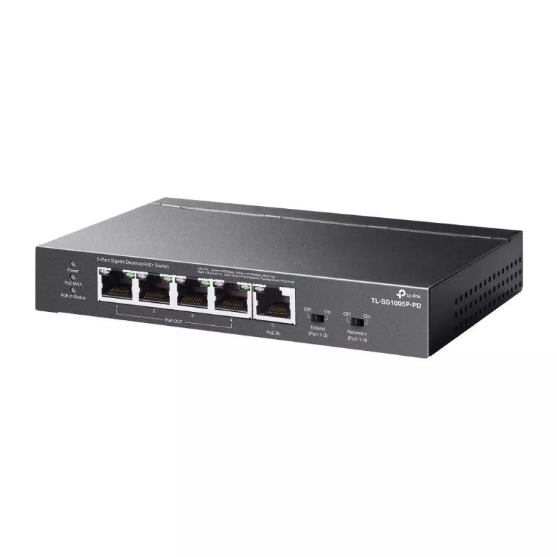 Switch de red TP-Link TL-SG1005P-PD Gigabit Ethernet (10/100/1000) Power over Ethernet (PoE) Negro