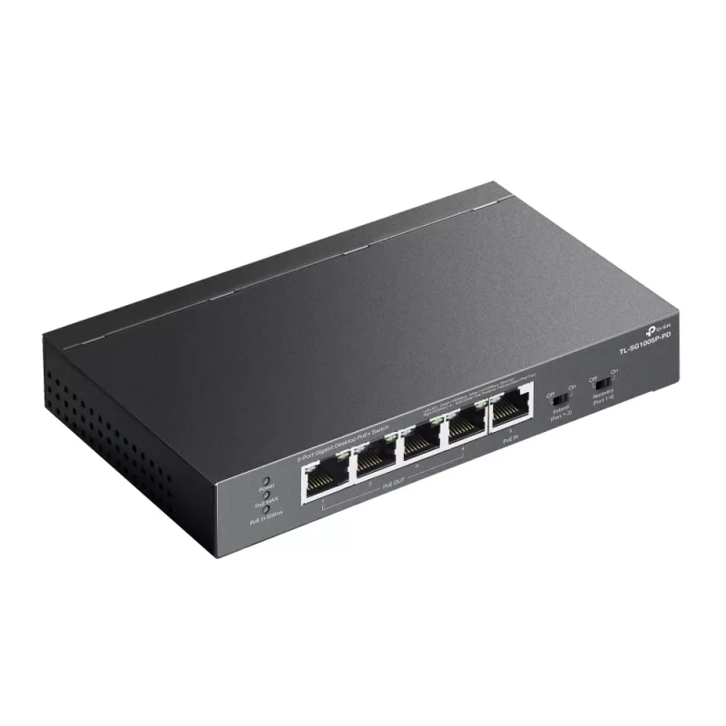 Switch de red TP-Link TL-SG1005P-PD Gigabit Ethernet (10/100/1000) Power over Ethernet (PoE) Negro