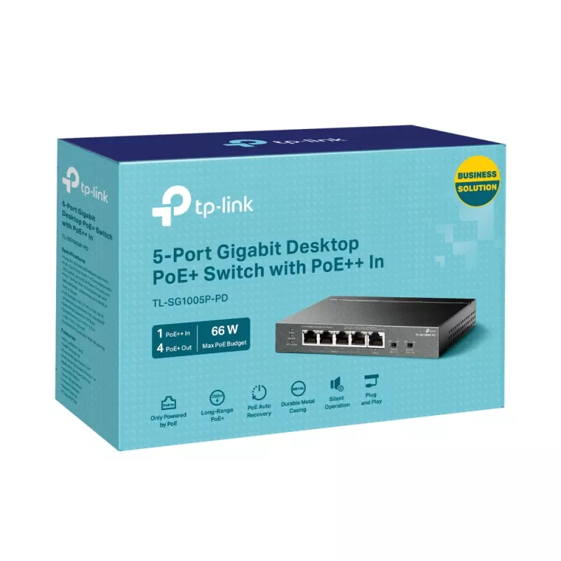 Switch de red TP-Link TL-SG1005P-PD Gigabit Ethernet (10/100/1000) Power over Ethernet (PoE) Negro