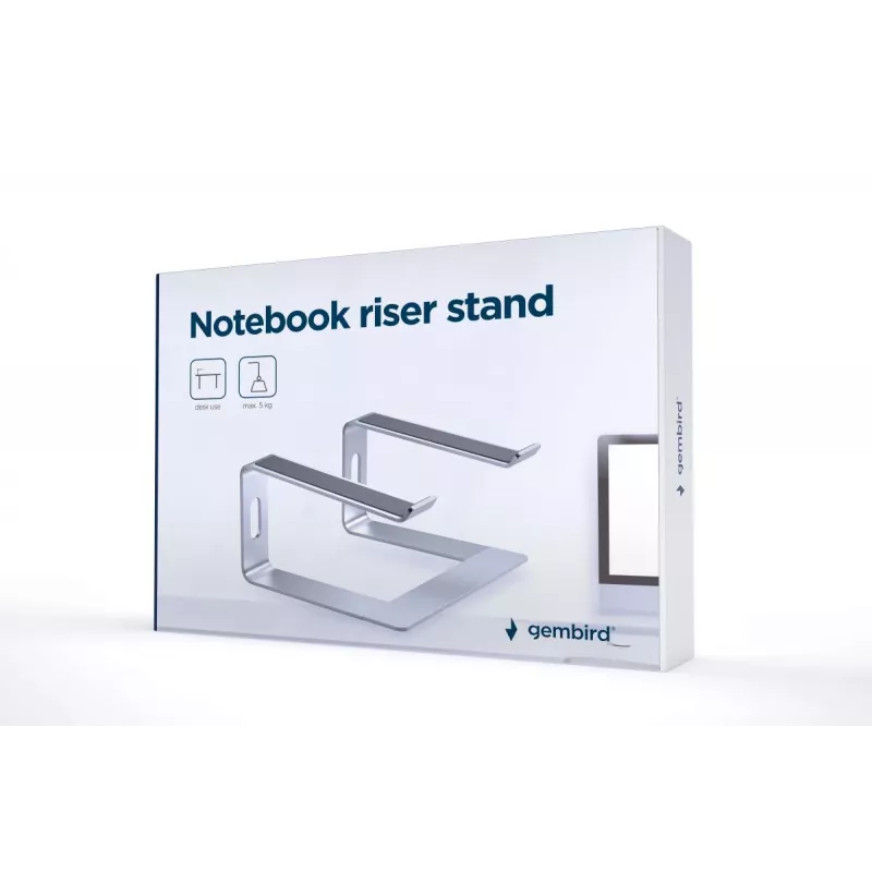 Soporte para portátil Gembird NBS-D1-01 Aluminio Plata para portátiles de hasta 39,6 cm (15,6