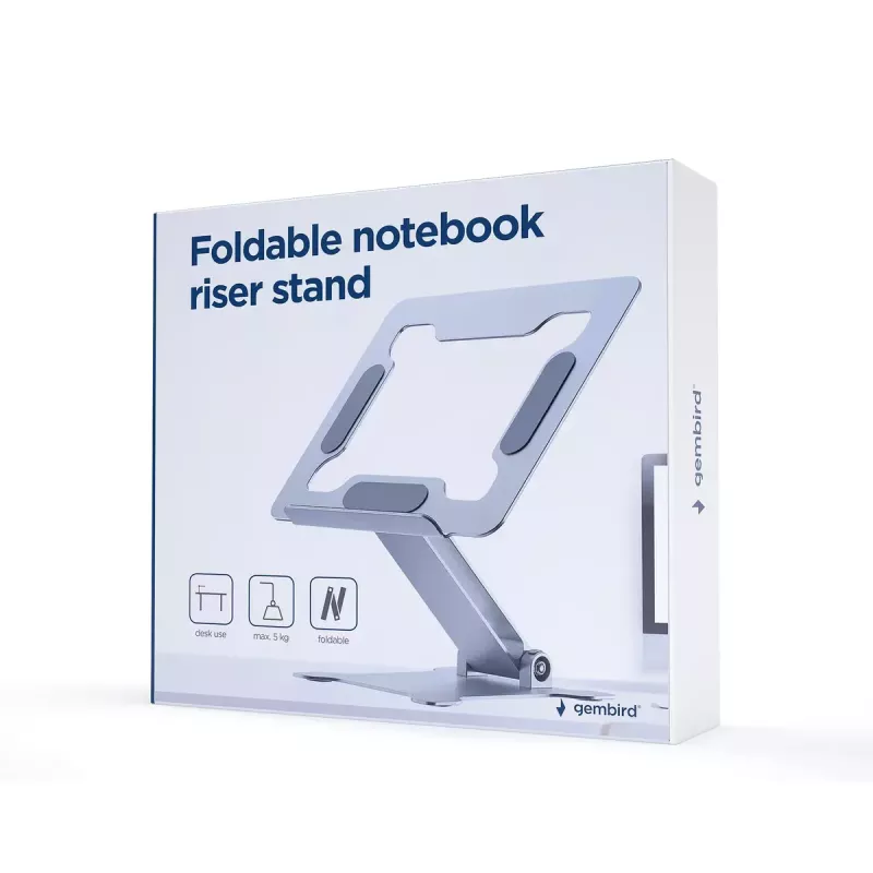 Soporte para portátil Gembird NBS-D1-03 Plata Aluminio para hasta 39,6 cm (15,6