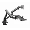 Brazo de monitor ajustable GEMBIRD para montaje en mesa con bandeja para portátil (movimiento completo)