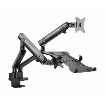 Brazo de monitor ajustable GEMBIRD para montaje en mesa con bandeja para portátil (movimiento completo)
