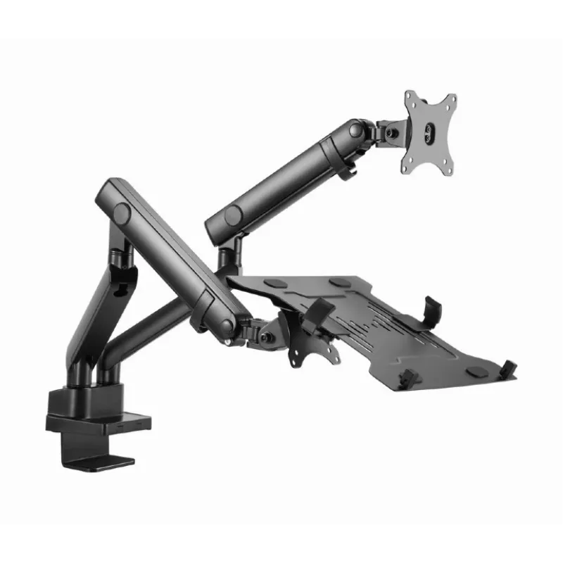 Brazo de monitor ajustable GEMBIRD para montaje en mesa con bandeja para portátil (movimiento completo)