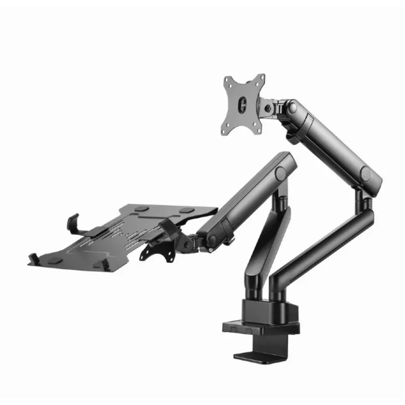 Brazo de monitor ajustable GEMBIRD para montaje en mesa con bandeja para portátil (movimiento completo)