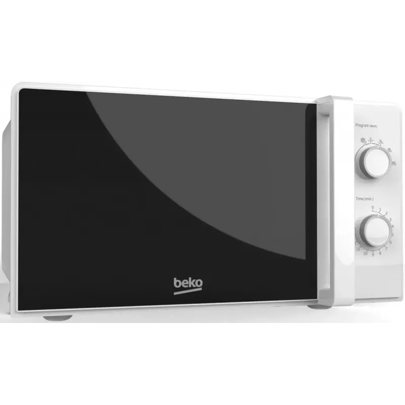 Beko MOC20100WFB microondas solo, 700 W, 20 l, plato giratorio de 24,5 cm, control mecánico, blanco