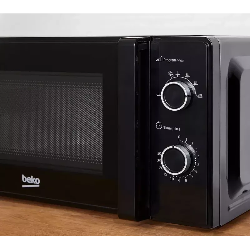Beko MOC20100WFB microondas solo, 700 W, 20 l, plato giratorio de 24,5 cm, control mecánico, blanco
