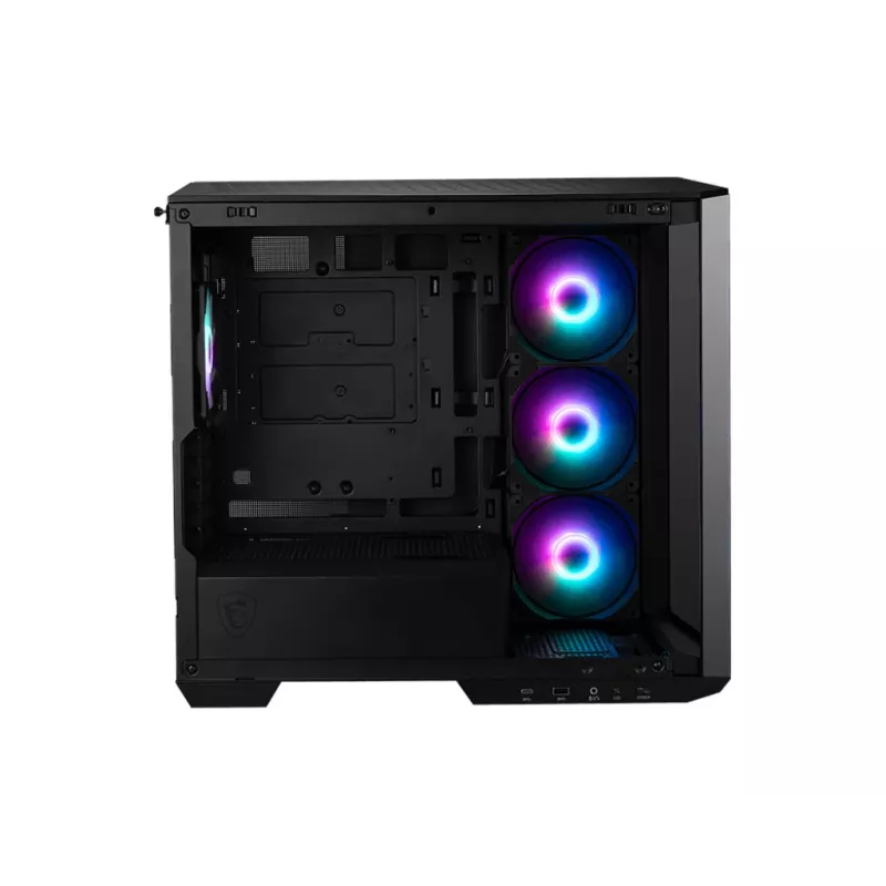 MSI MAG PANO M100R PZ caja para PC Micro Tower, microATX/Mini-ITX, cristal templado panorámico de 270 grados, ventiladores ARGB, USB-C, negra