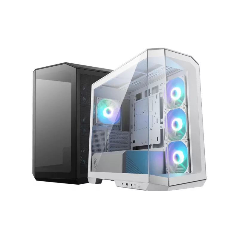 MSI MAG PANO M100R PZ caja para PC Micro Tower, microATX/Mini-ITX, cristal templado panorámico de 270 grados, ventiladores ARGB, USB-C, negra