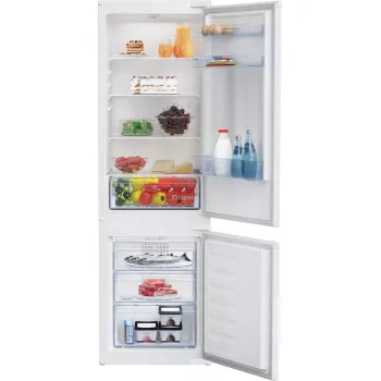 Combinación frigorífico-congelador integrable BEKO BCHA275K41SN — 262 L de volumen total (193 L frigorífico, 69 L congelador), No Frost, apertura de puerta a la derecha, blanca