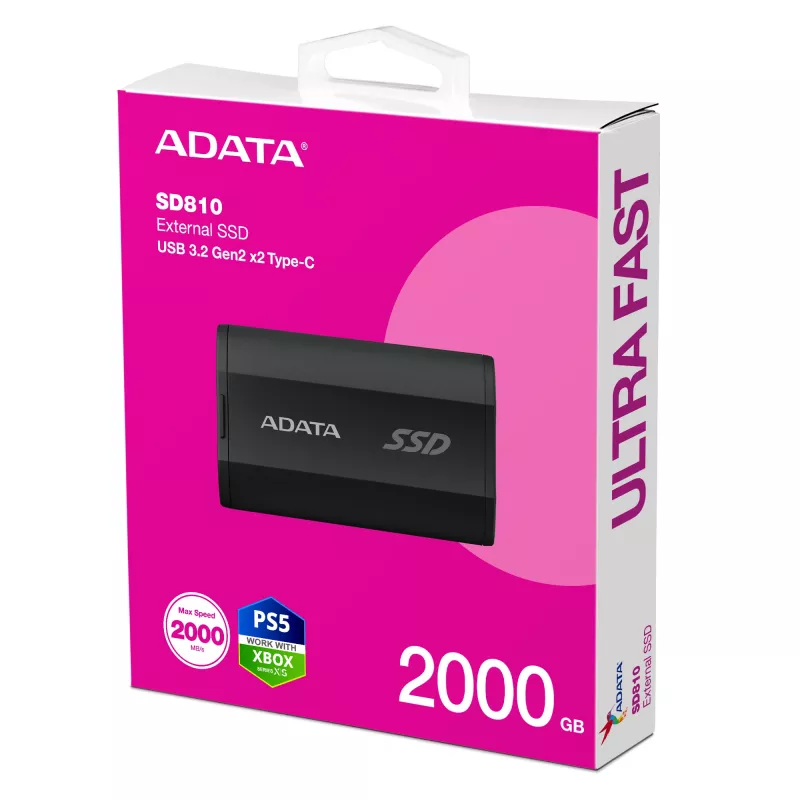 ADATA SD810 2 TB USB Type-C USB 3.2 Gen 2x2 Negro