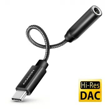 Axagon ADA-HC Adaptador de audio USB-C a jack de 3,5 mm – DAC Hi-Res, 384 kHz/32 Bit, Estéreo