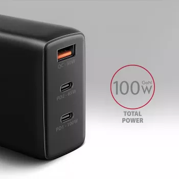 Axagon ACU-DPQ100 PD3.0 & QC 4+ THREE OUTPUTS Cargador de pared 100W