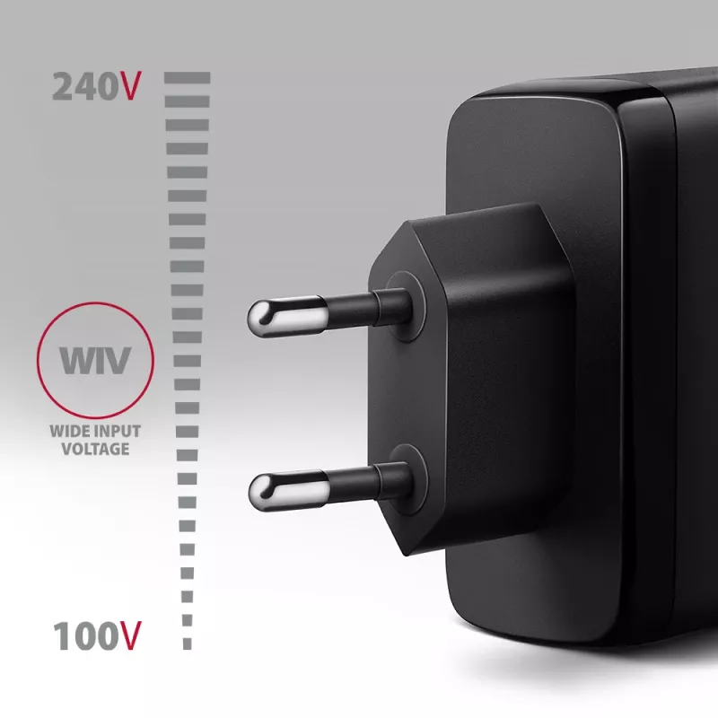 Axagon ACU-DPQ100 PD3.0 & QC 4+ THREE OUTPUTS Cargador de pared 100W