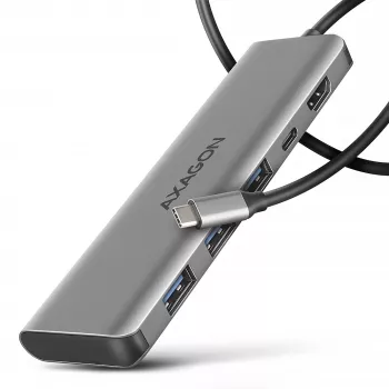 Axagon HMC-5H Hub USB 5Gbps, 3x USB-A, HDMI 4K/30Hz, PD 100W, cable USB-C de 100cm