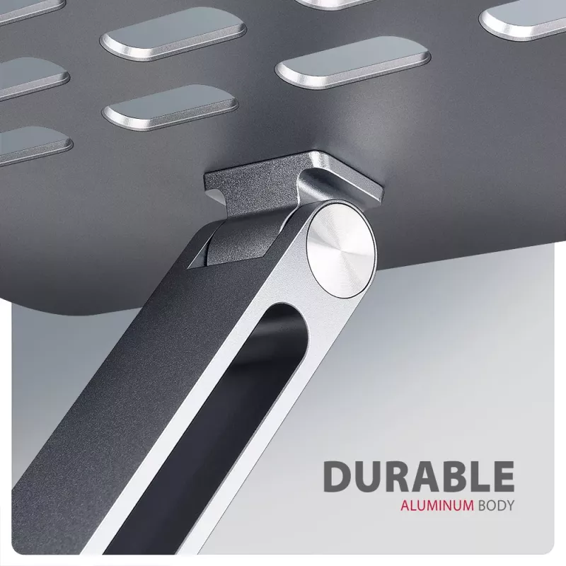 Axagon HMC-STND Hub multipuerto USB-C 5Gbit/s y soporte de aluminio para portátiles. HDMI 4K/60Hz, GLAN, PD y 3 puertos USB-A. Cable USB-C de 60 cm.