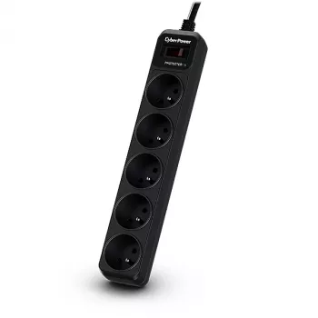 CyberPower Tracer III B0520SC0-FR Protector contra sobretensiones Negro 5 tomas AC 200 - 250 V 1,8 m
