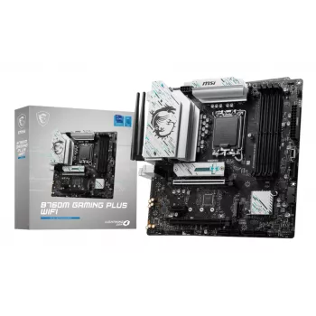 Placa base MSI B760M GAMING PLUS WIFI – Intel B760, LGA 1700, micro ATX, DDR5, 4 DIMM, Wi‑Fi 6E, 2.5Gb LAN
