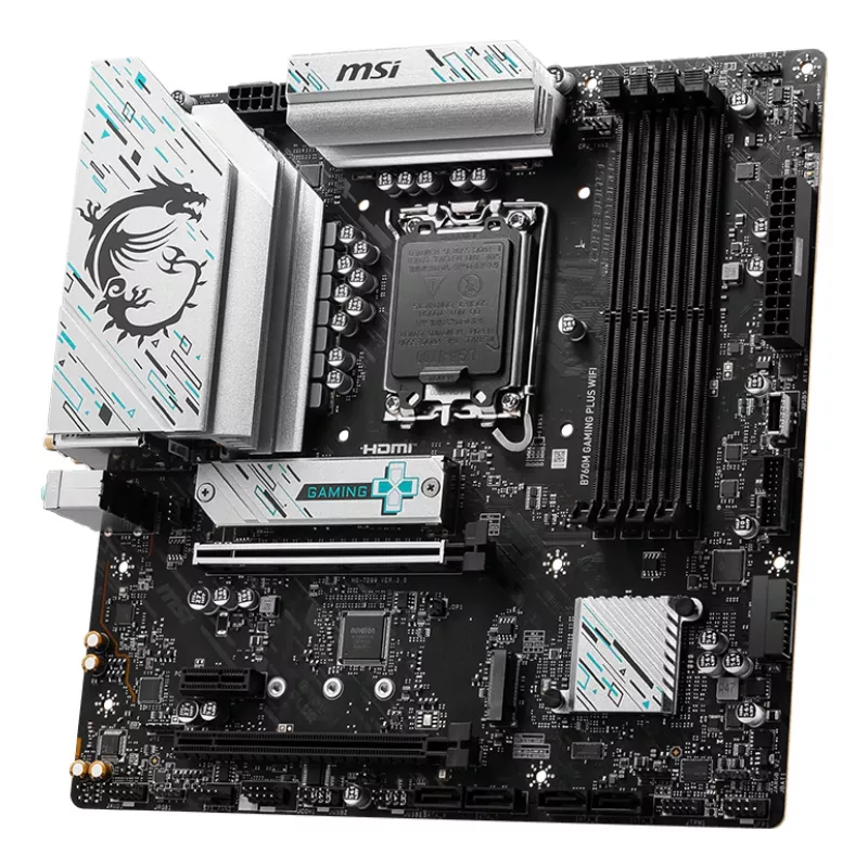 Placa base MSI B760M GAMING PLUS WIFI – Intel B760, LGA 1700, micro ATX, DDR5, 4 DIMM, Wi‑Fi 6E, 2.5Gb LAN