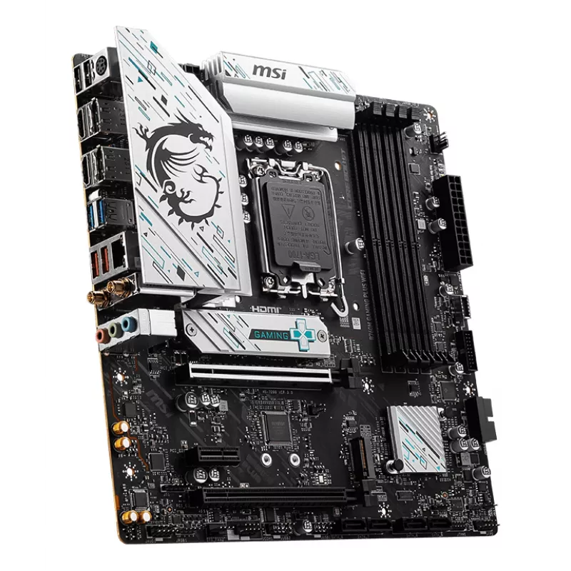 Placa base MSI B760M GAMING PLUS WIFI – Intel B760, LGA 1700, micro ATX, DDR5, 4 DIMM, Wi‑Fi 6E, 2.5Gb LAN