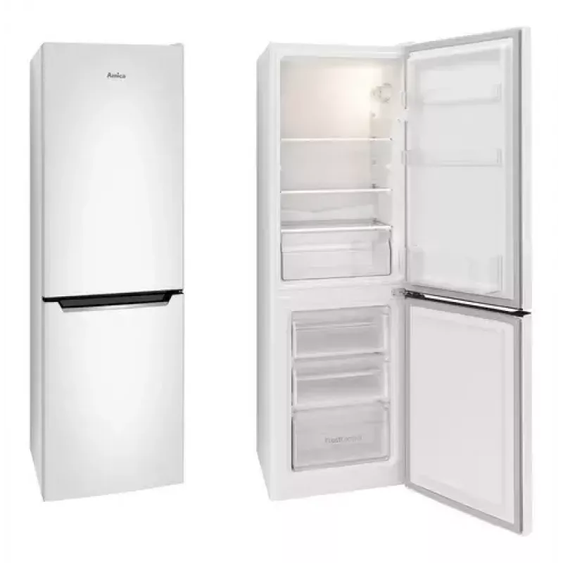Amica FK200.4(E) frigorífico combi de libre instalación, congelador inferior, frigorífico 109 l + congelador 48 l, clase energética E, blanco