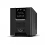 Sistema de alimentación ininterrumpida CYBERPOWER PR1000ELCD — 1 kVA (900 W), Line-Interactive, onda sinusoidal pura, 8 salidas C13, LCD, batería hot-swap