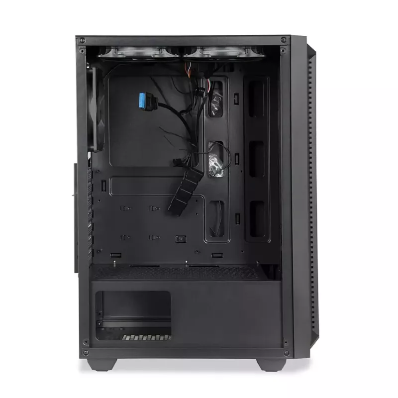 iBOX CETUS 906 caja para PC Midi Tower, ATX/micro-ATX, panel lateral de cristal templado, 4 ventiladores LED, 460x210x340 mm, gráfica máx. 29 cm, negra