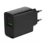 Cargador rápido USB GEMBIRD – 2 puertos Type-A y C, 20 W – negro