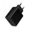 Cargador rápido USB GEMBIRD – 2 puertos Type-A y C, 20 W – negro