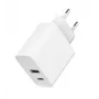 Cargador rápido USB GEMBIRD – Type-A y C 2 puertos 20 W – blanco